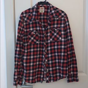 Long sleeved snap button Levi flannel